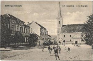 Székelyudvarhely, Odorheiu Secuiesc; Református templom és kollégium. Becsek D. fia kiadása / Calvinist church and boarding school