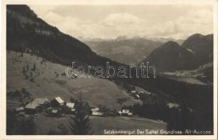 1928 Grundlsee, Altausee (Salzkammergut) Der Sattel / general view, mountains