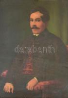 Krajna János (1875-1945): Férfi portré. Olaj, fa tábla, jelzett, üvegezett keretben, 41×31 cm