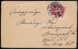 1941 Nemes Szakáts Károly tábori főlelkész, a Budai Királyi Palota udvari káplánjának 2 db névjegye, hátoldalon egy hölgy részére saját kézzel írt soraival, elküldött eredeti borítékban