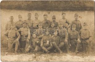 1917 Osztrák-magyar katonák csoportképe / WWI Austro-Hungarian K.u.K. military, soldiers group photo (EK)