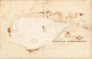 Honvédek csoportképe ágyúval / Hungarian military, soldiers group photo with cannon. photo (ragasztó...