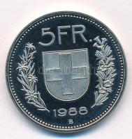 Svájc 1988B 5Fr Cu-Ni T:1- (PP) patina Switzerland 1988B 5 Francs Cu-Ni C:AU (PP) patina Krause KM#40a.3