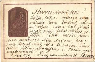 1916 Isonzo-Armee 1915 feliratú jelvény képe tábori postai levelezőlapon / WWI Austro-Hungarian K.u.K. badge on a military field post (EK)