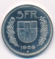 Svájc 1989B 5Fr Cu-Ni T:1- (PP)  Switzerland 1989B 5 Francs Cu-Ni C:AU (PP)  Krause KM#40a.3