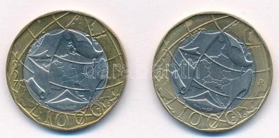 Olaszország 1997. 1000L EU (2xklf) egyik hibás térképpel T:1,1- Italy 1997. 1000 Lire European Union (2xdiff) one with incorrect map C:UNC,AU