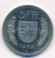 Svájc 1989B 5Fr Cu-Ni T:1- (PP)  Switzerland 1989B 5 Francs Cu-Ni C:AU (PP)  Krause KM#40a.3