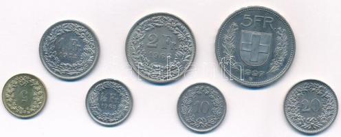 Svájc 1968-1997. 5r-5Fr (7xklf) T:1- Switzerland 1968-1997. 5 Rappen - 5 Francs (7xdiff) C:AU