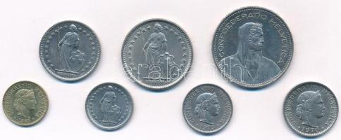 Svájc 1968-1997. 5r-5Fr (7xklf) T:1-
Switzerland 1968-1997. 5 Rappen - 5 Francs (7xdiff) C:AU