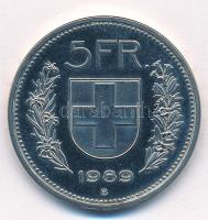 Svájc 1989B 5Fr Cu-Ni T:1 (PP)  Switzerland 1989B 5 Francs Cu-Ni C:UNC (PP)  Krause KM#40a.3