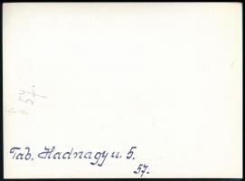 cca 1930 Budapest, Tabán, Hadnagy utca 5., hátoldalon feliratozott fotó, 11×8 cm