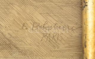 cca 1900 Lionello Balestrieri után: Beethoven. Rézkarc, papír, jelzett a karcon, üvegezett különlege...