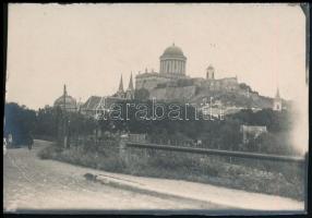 cca 1915 Esztergom, fotó a Bazilikával, 6×8,5 cm