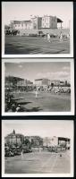 1936 Nemzeti teniszbajnokság a budai BEAC pályán, 3 db fotó, hátoldalon feliratozva, 4,5×6 cm