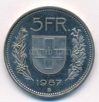 Svájc 1987B 5Fr Cu-Ni T:1- (PP)  Switzerland 1987B 5 Francs Cu-Ni C:AU (PP)  Krause KM#40a.3
