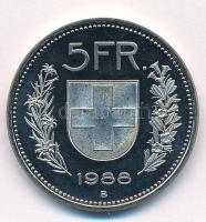 Svájc 1988B 5Fr Cu-Ni T:1 (PP)  Switzerland 1988B 5 Francs Cu-Ni C:UNC (PP)  Krause KM#40a.3