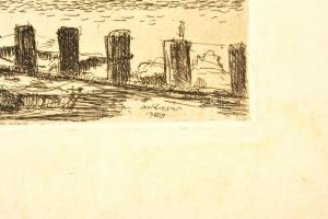 Boldizsár István (1897-1984): Balatoni moló. Rézkarc, papír, jelzett (hátoldalán hagyatéki pecsét), ...