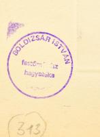 Boldizsár István (1897-1984): Balatoni moló. Rézkarc, papír, jelzett (hátoldalán hagyatéki pecsét), ...