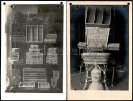 Fonott (rattan) bútorok és eszközök fotói, 5 db, lyukasztva, 17×11 cm