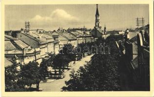 Losonc, Lucenec; Rákóczi út. Filó Marcel kiadása / street view, automobile