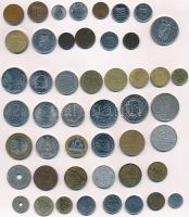 44db-os vegyes fémpénz tétel, közte Franciaország és Hollandia T:1-,2,2- 44pcs of various metal coins from France and Netherlands C:AU,XF,VF