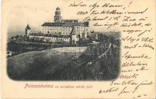 Pannonhalma, Győrszentmárton; Bencés apátság az ezredéves emlék felől (EK)