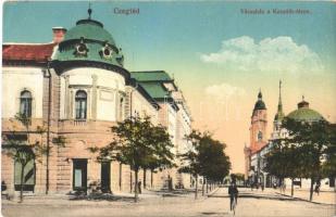 1922 Cegléd, Városháza, Kossuth tér, kerékpáros (EK)