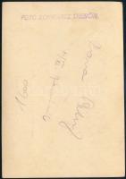 cca 1920 Hölgy portréja, pecséttel jelzett fotó egy trencséni műteremből, 14,5×10,5 cm