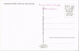 Krasznahorkaváralja, Krásnohorské Podhradie; Mauzóleum. Fuchs József kiadása / mausoleum, interior +...