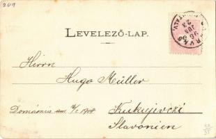 1896 (Vorläufer!) Herkulesfürdő, Baile Herculane; Vízesés, híd. Fenyves Oszkár kiadása / waterfall, ...