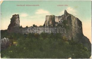 Likavka, Likava (Rózsahegy, Ruzomberok); Likavai vár / castle ruins (kopott sarkak / worn corners)