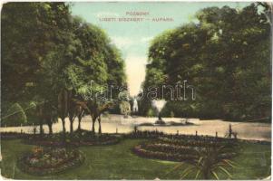 1910 Pozsony, Pressburg, Bratislava; Ligeti díszkert / park, garden (fa)