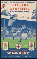 1951 Anglia-Argentina labdarúgó mérkőzés, Wembley Stadion, 1951. május 9., angol nyelvű programfüzet.