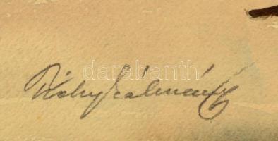 Tichy Kálmán (1888-1968): Asztali csendélet. Akvarell, papír, jelzett, 25×33 cm