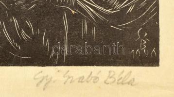 Gy. Szabó Béla (1905-1985): Golgota. Fametszet, hártyapapír, jelzett, 44×30 cm