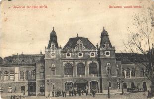 1917 Szeged, Belvárosi vasútállomás. Grünwald Hermann kiadása (EK)