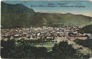 1918 Brassó, Kronstadt, Brasov; látkép a várhegyről / view from the castle hill (kopott sarkak / worn corners)