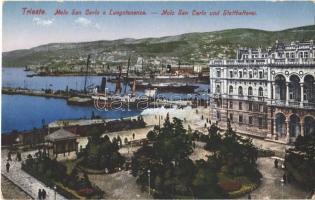 Trieste, Molo San Carlo e Luogotenenze / Molo San Carlo und Statthalterei / port, ships (EB)