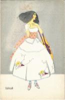Art Nouveau lady. B.K.W.I. 746-1. s: Mela Koehler