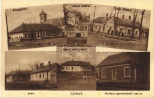1933 Lőrinci, Községháza, Hősök szobra, vasúti állomás, posta, római katolikus iskola, Stefánia gyermekvédő intézet