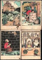 Márton Lajos (1831-1953): Illusztrációk (28 db). Tus-akvarell, papír, jelzett, 10×15-22×17 cm