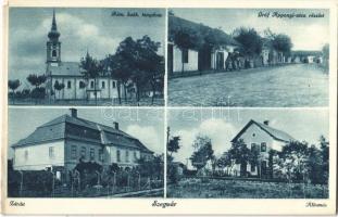 1937 Szegvár, Római katolikus templom, Gróf Apponyi utca részlet, zárda, vasútállomás (kissé ázott sarok / slightly wet corner)