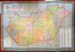 1963 Magyar Népköztársaság Államigazgatási térképe, 1:500.000, Bp.,1963., Kartográfia, 77x117 cm.