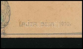 VÉDETT - NO EXPORT Lajta Béla (1873-1920): A Római Magyar Ház 1910 (meg nem valósult terv). Akvarell...