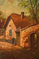 Turmayer jelzéssel: Utcarészlet. Olaj, karton, keretben, 24×19 cm