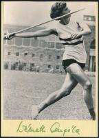 Németh Angéla olimpiai bajnok gerelyvető alárása őt ábrázoló képen 10x15 cm