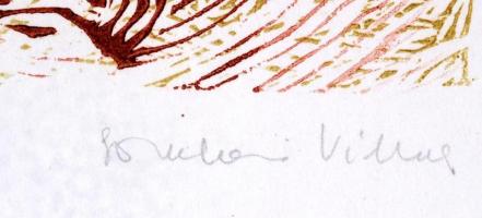 Somlai Vilma (1938-2007): Csendélet. Színes linó (10/100), papír, jelzett, 30×39 cm