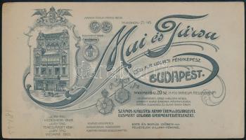 cca 1890 Mai Manó és Társa: Hölgy fotója. Műtermet ábrázoló verzójú kabinet fotó