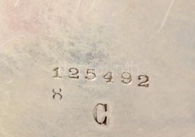 Ezüst zsebóra, szép számlappal, működő állapotban, jelzett d:5 cm