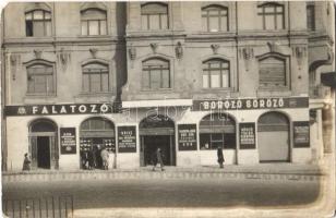 Budapest IX. Vendéglátóipari vállalat a dolgozók szolgálatában, falatozó, borozó és söröző. Boráros tér 6. photo (kopott sarok / worn corner)